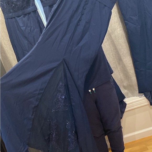 Lot of 4 Bridesmaid Dresses Navy Blue Sz 2/4 & 6 W/ Lace & Beadwork & TRAIN! NWT - Picture 6 of 8